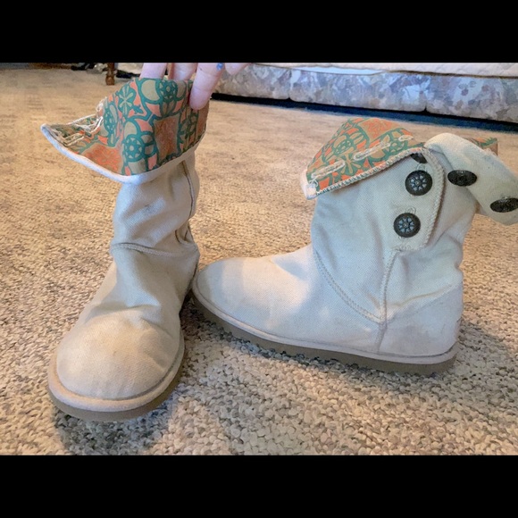 Womens UGG boots winter lined canvas outside size 7 - Picture 5 of 7